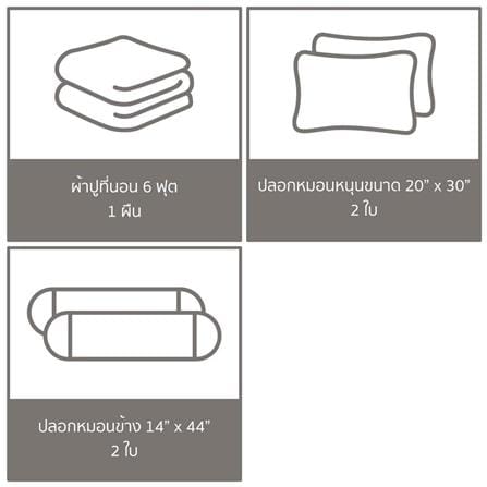 ชุดผ้าปูที่นอน 6 ฟุต (ชุด 5 ชิ้น) FACINO PRINT FA080_5