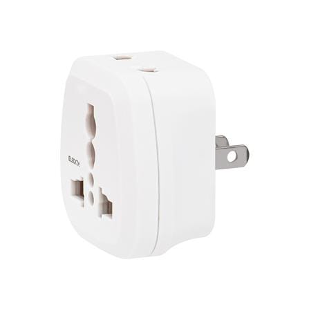 ปลั๊กแปลง 2 ขาแบน 2 IN 1 ELECKTA EL16A-E 3600W 16 แอมป์ สีขาว_1