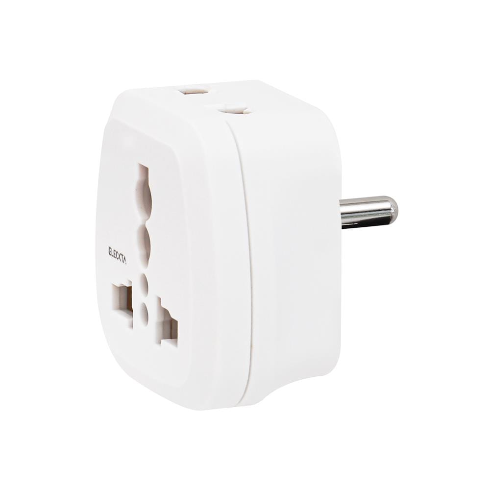 ปลั๊กแปลง 2 ขากลม 2 IN 1 ELECKTA EL16A-A 3600W 16 แอมป์ สีขาว