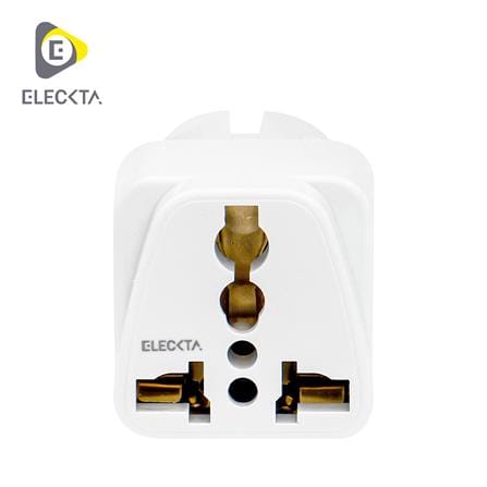 ปลั๊กแปลง 2 ขากลม ELECKTA EL10A-EU 10 แอมป์ สีขาว_0