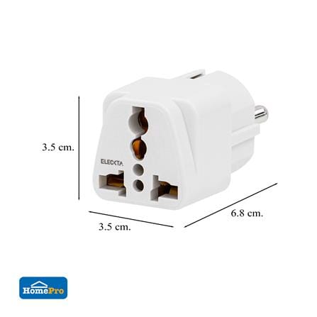 ปลั๊กแปลง 2 ขากลม ELECKTA EL10A-EU 10 แอมป์ สีขาว_6