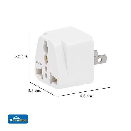 ปลั๊กแปลง 2 ขาแบน ELECKTA EL10A-E 10 แอมป์ สีขาว_6