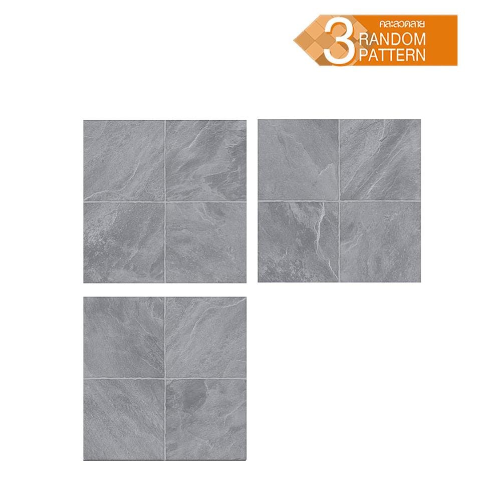 กระเบื้องพื้นพอร์ซเลน  16x16 นิ้ว COTTO แคนยอน สโตน สีเทา PM 0.96 ตร.ม.