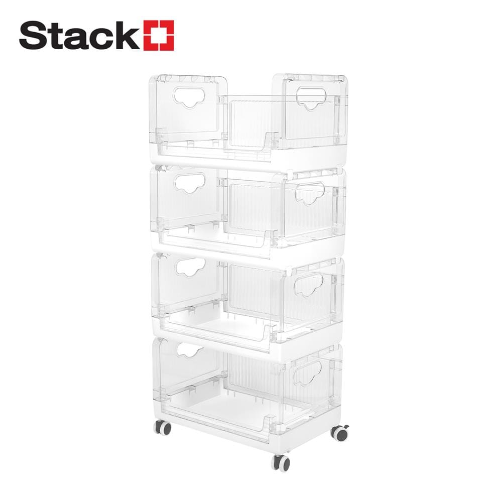 ชั้นวางของพับได้ 4 ชั้น STACKO SKY 42X28X93.7 ซม. สีใส