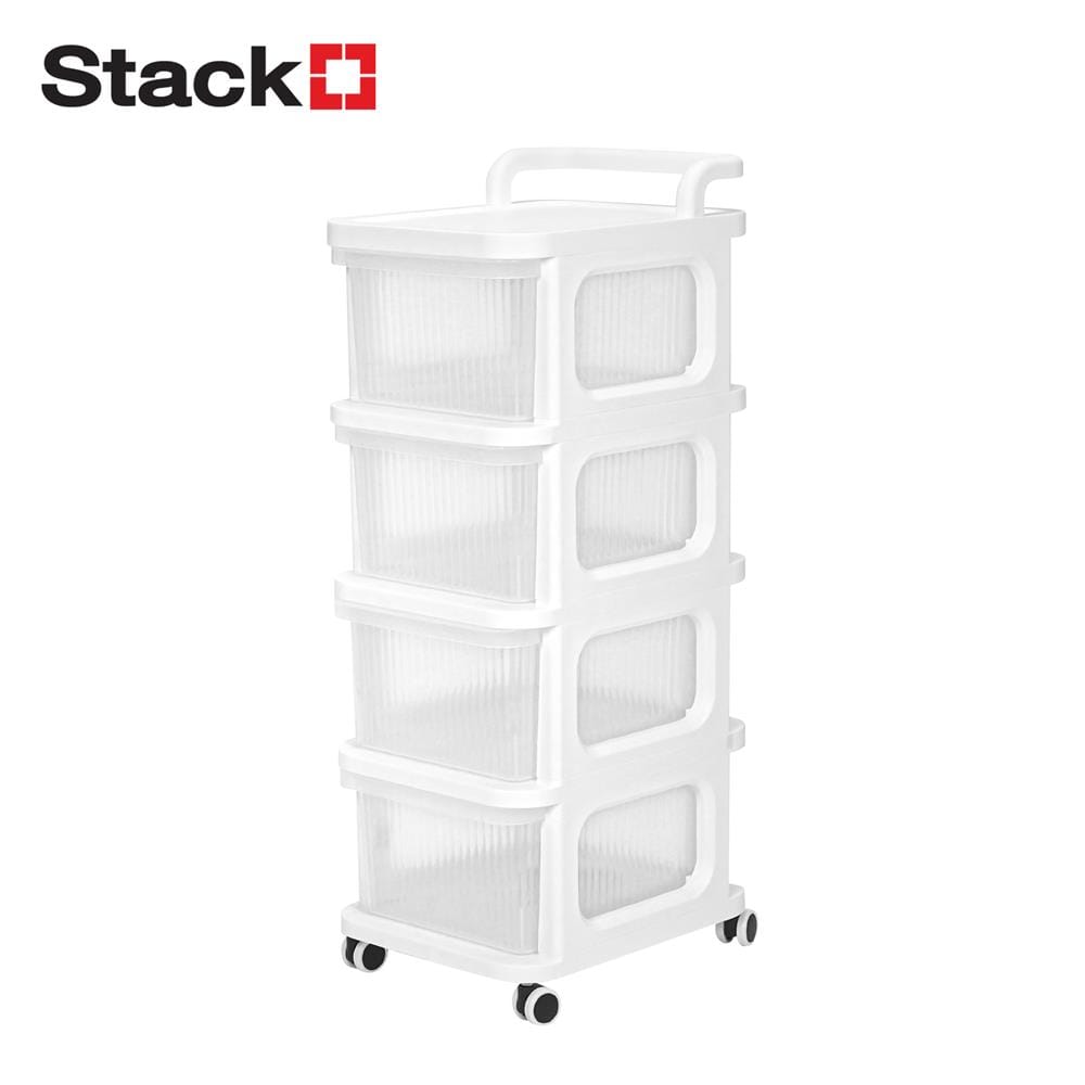 ตู้ลิ้นชัก 4 ชั้น STACKO DEW 38X30X86.5 ซม. สีใส