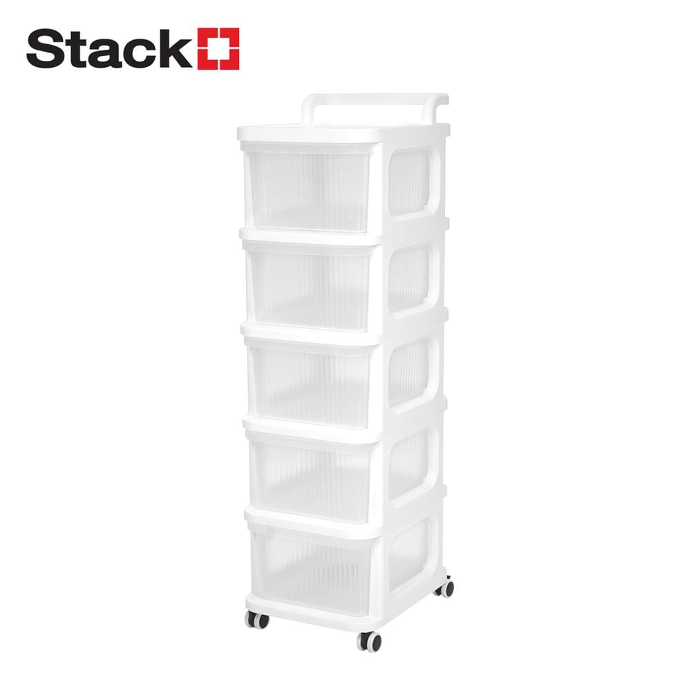 ตู้ลิ้นชัก 5 ชั้น STACKO DEW 38X30X105.5 ซม. สีใส