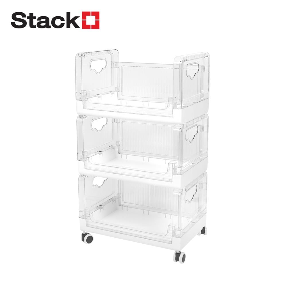 ชั้นวางของพับได้ 3 ชั้น STACKO SKY 42X28X71.7 ซม. สีใส