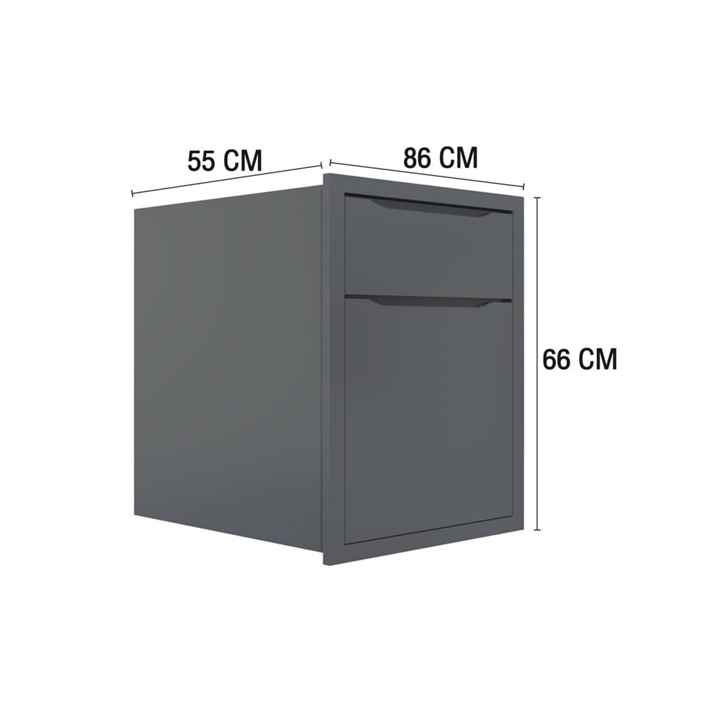 ตู้ลิ้นชัก MJ ECO 86x66 ซม. สี GREY GRAPHITE