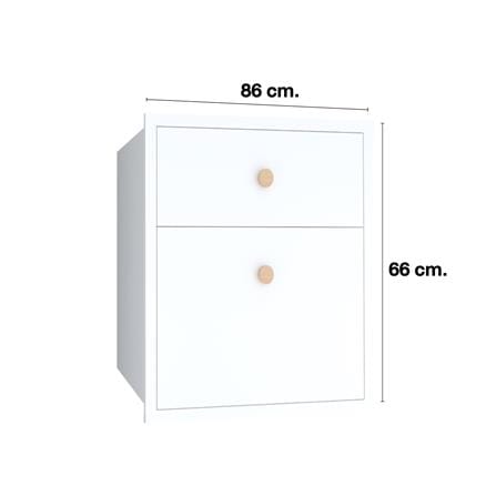 ตู้ลิ้นชัก MJ DOT 86x66 ซม. สี WHITE_3