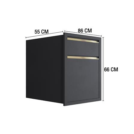 ตู้ลิ้นชัก 2 ชั้น MJ ETERNITY 86x66 ซม. สี GREY GRAPHITE_3
