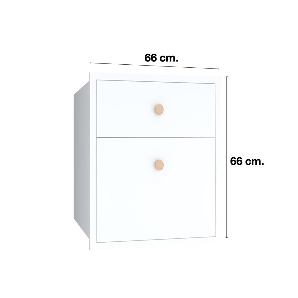 ตู้ลิ้นชัก MJ DOT 66x66 ซม. สี WHITE