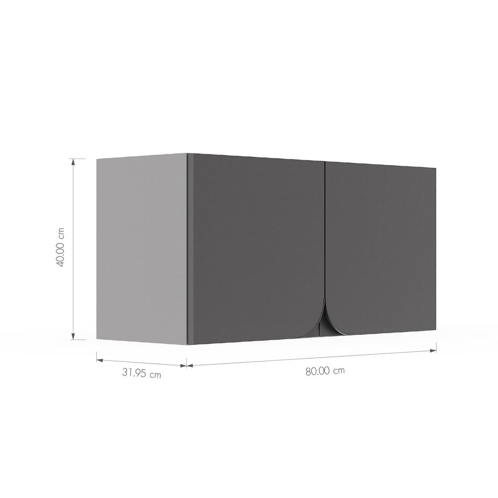 ตู้แขวนคู่ KITZCHO CURVE 80x40 ซม. สี GREY GRAPHITE