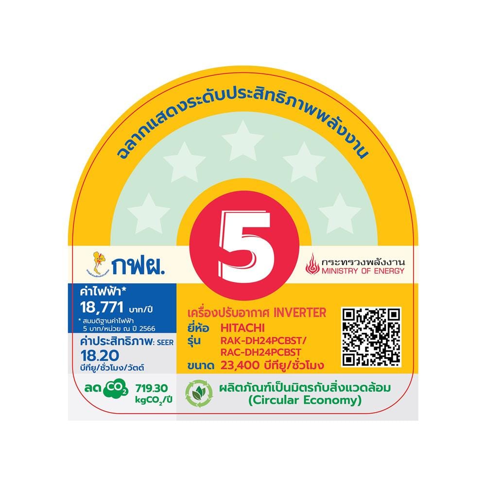 แอร์ผนัง HITACHI RAC/RAK-DH24PCBST 23400 บีทียู อินเวอร์เตอร์