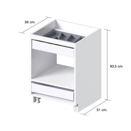 โครงตู้ล่างลิ้นชัก CABIN UPVC 60x83.5 ซม. สีขาว_7