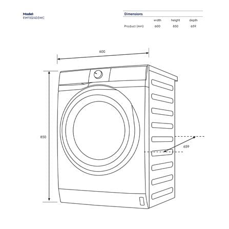 เครื่องซักผ้าฝาหน้าพร้อมขาตั้ง ELECTROLUX EWF1043R7SC 10 กก. 1400RPM อินเวอร์เตอร์ สีเทาเข้ม_5