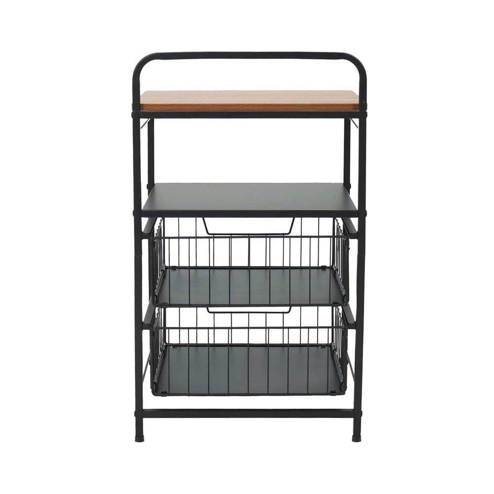 ชั้นลิ้นชัก 2 ชั้น พร้อม TOP ไม้ STACKO URBAN 40X32X69 ซม. สีดำ