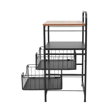 ชั้นลิ้นชัก 2 ชั้น พร้อม TOP ไม้ STACKO URBAN 40X32X69 ซม. สีดำ_4