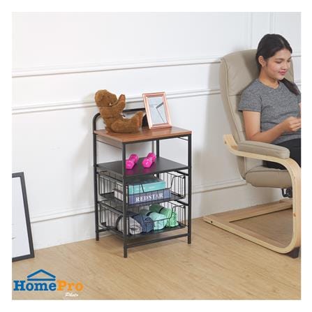 ชั้นลิ้นชัก 2 ชั้น พร้อม TOP ไม้ STACKO URBAN 40X32X69 ซม. สีดำ_6