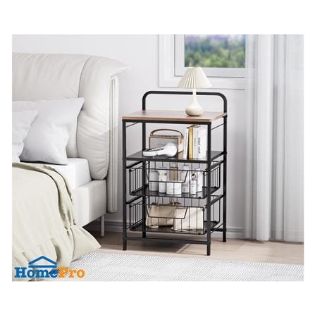 ชั้นลิ้นชัก 2 ชั้น พร้อม TOP ไม้ STACKO URBAN 40X32X69 ซม. สีดำ_7