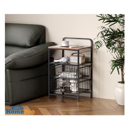ชั้นลิ้นชัก 2 ชั้น พร้อม TOP ไม้ STACKO URBAN 40X32X69 ซม. สีดำ_8