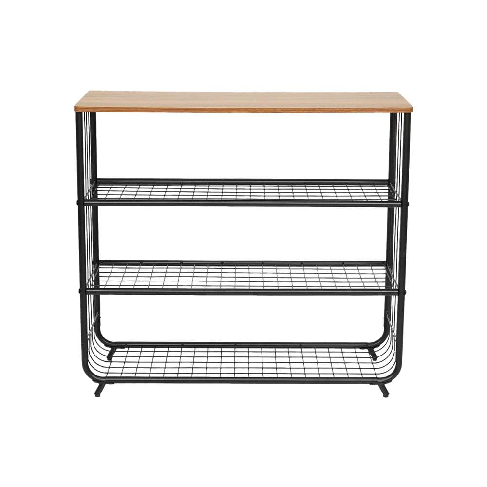ชั้นรองเท้า 3 ชั้น พร้อม TOP ไม้ STACKO URBAN 75X30X68 ซม. สีดำ