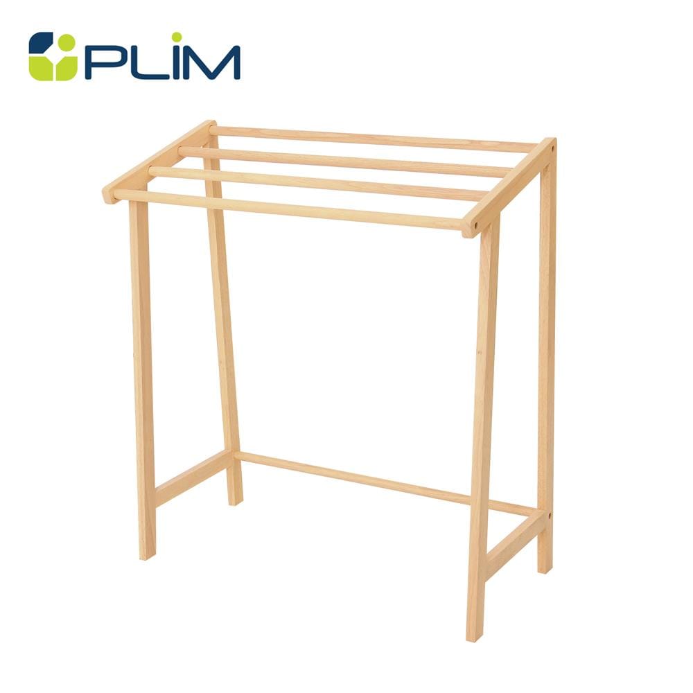 ราวพาดผ้าไม้ยางพารา 4 เส้น PLIM STEM 75 ซม. สีเนเชอรัล_0
