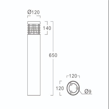 ไฟทางเดิน LED L&E 9P-A0291 10 วัตต์ WARM WHITE สีดำ/ขาว_5
