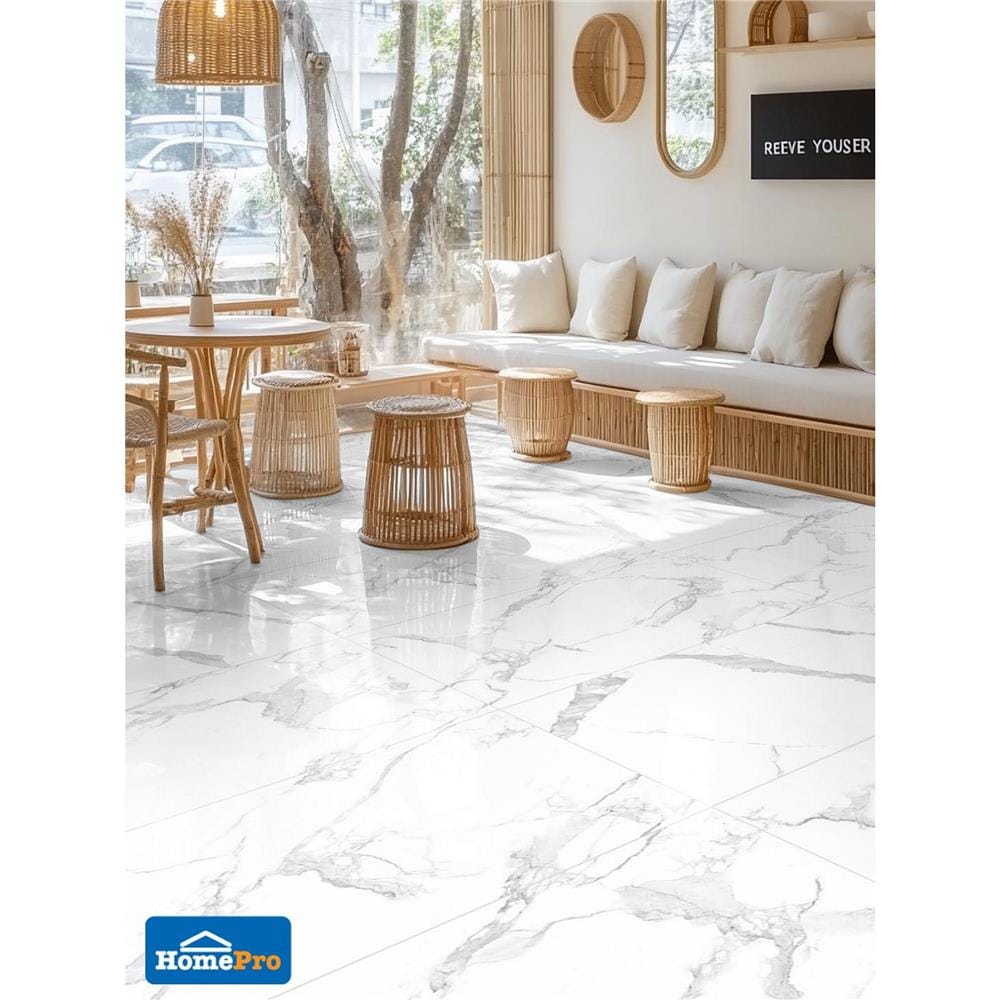 กระเบื้องพื้นพอร์ซเลน 80x160 ซม. DURAGRES ลูเซนต์ เบียงโค่ ขาว 2.56 ตร.ม.
