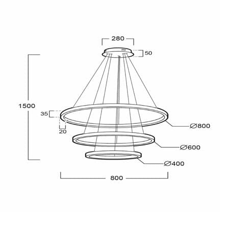ไฟช่อ LED L&E 01-A0196 70 วัตต์ WARM WHITE สีทองเหลือง 3 หัว_3