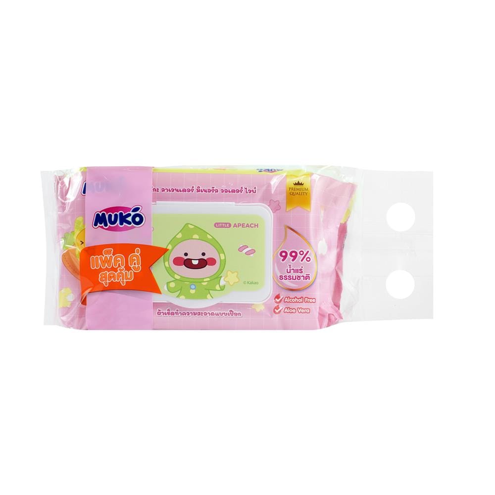 ผ้าเช็ดทำความสะอาดผิว MUKO LAVENDER 50 แผ่น (แพ็ก 2 ชิ้น)