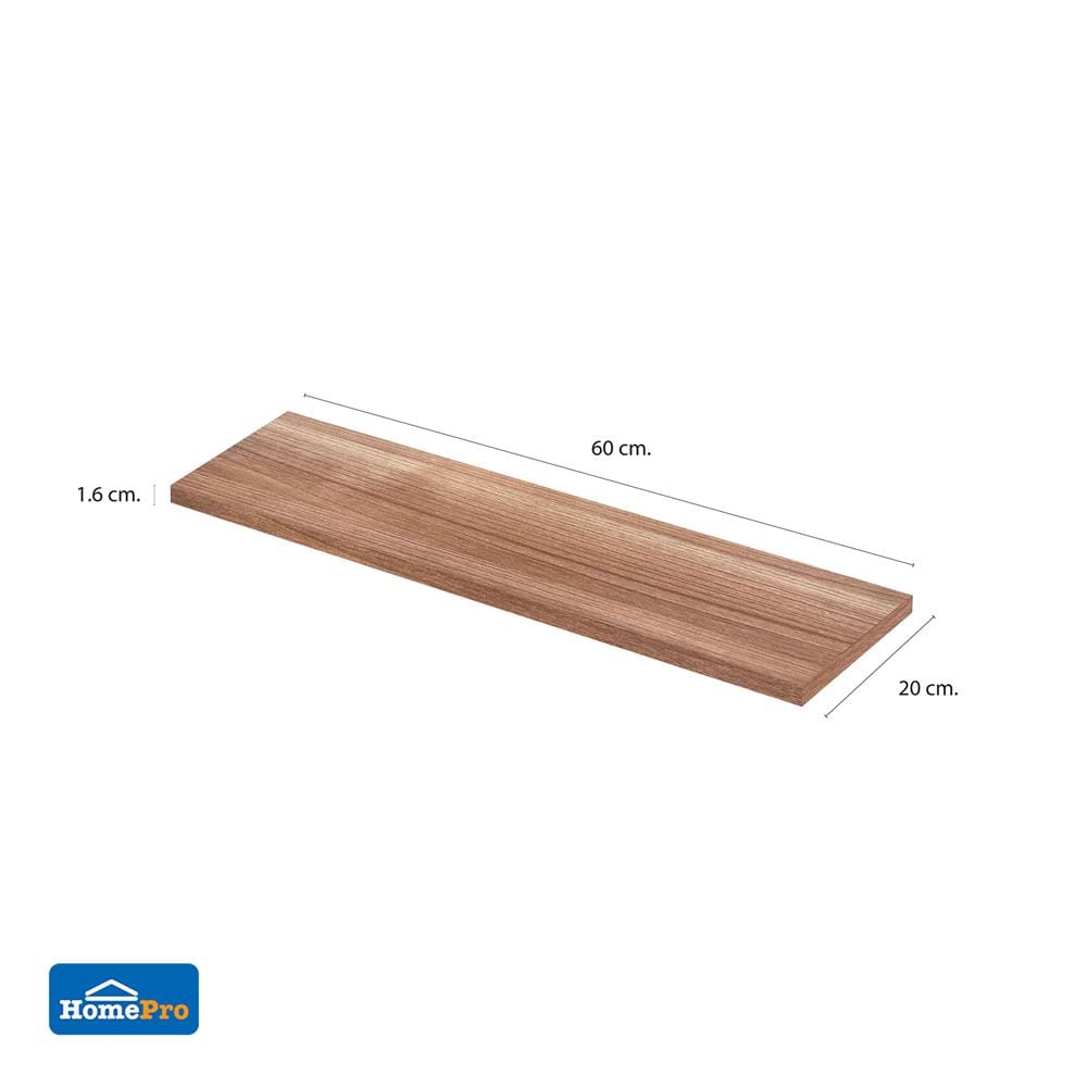 แผ่นชั้นไม้เมลามีน STACKO 60X20X1.6 ซม. สีดาร์ค วอลนัท
