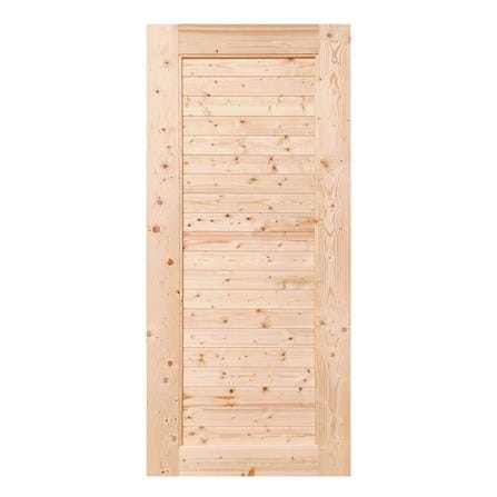ประตูไม้สนนิวซีแลนด์ ไม่เจาะลูกบิด MODERN DOORS CE-04 ลวดลาย 100X200 ซม. สีธรรมชาติ_0