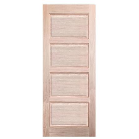 ประตูไม้เนื้อแข็ง N999 NARA-04 80X200 ซม. สีธรรมชาติ ไม่เจาะลูกบิด_0