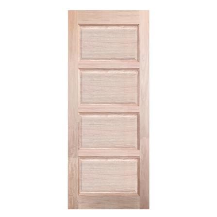 ประตูไม้เนื้อแข็ง N999 NARA-04 90X200 ซม. สีธรรมชาติ ไม่เจาะลูกบิด_0