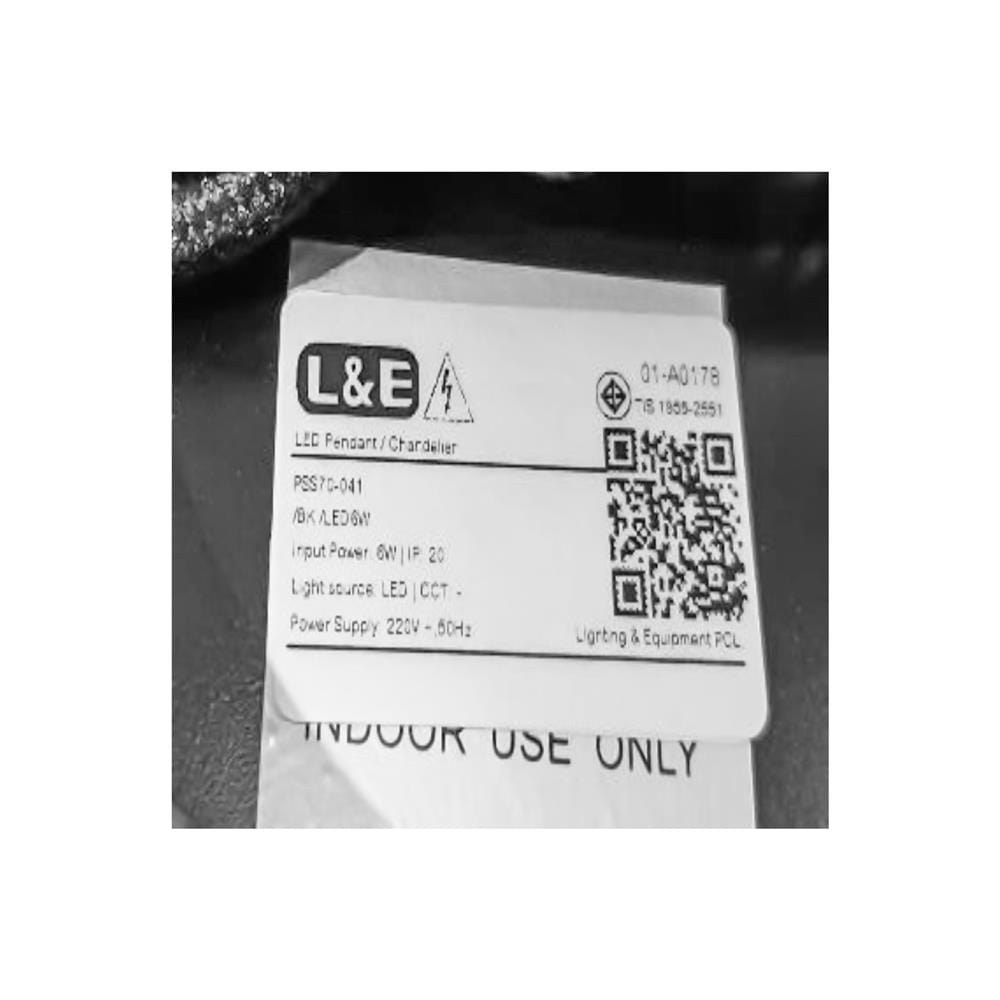ไฟช่อ LED L&E 01-A0178 6 วัตต์ WARM WHITE สีดำ/ขาว 1 หัว