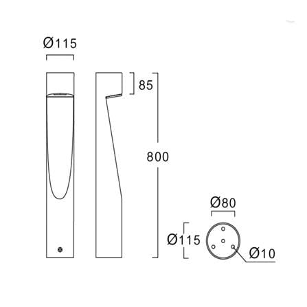 ไฟทางเดิน LED L&E 9P-A0388 10 วัตต์ WARM WHITE สีดำ_5