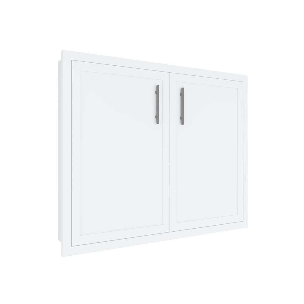 บานใต้เตา MJ SLIM SHAKER 86x56 ซม. สี WHITE PEARL