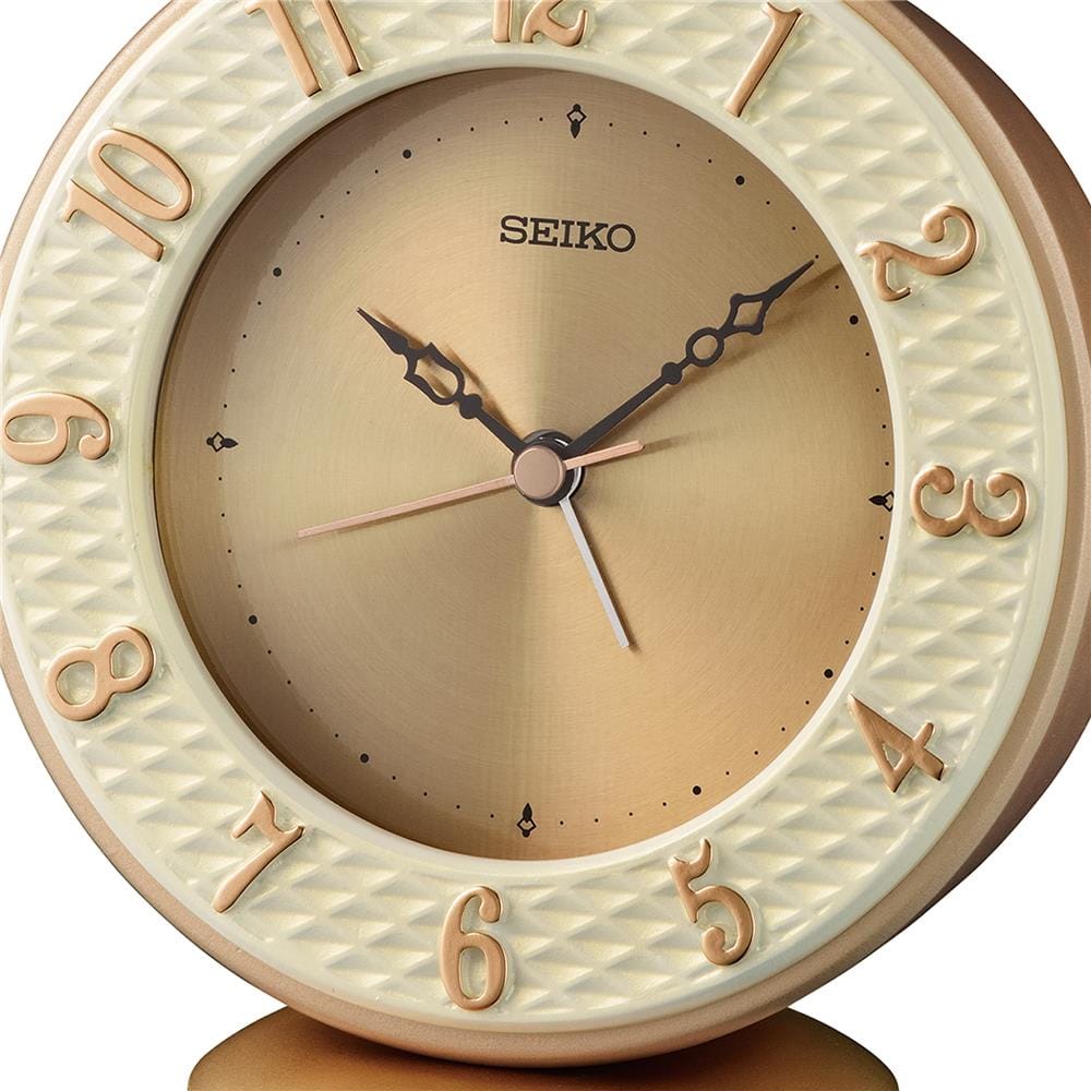 นาฬิกาตั้งโต๊ะ SEIKO CLOCKS QXE066P 4.3X4.7 นิ้ว สี PINK GOLD