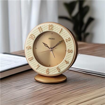 นาฬิกาตั้งโต๊ะ SEIKO CLOCKS QXE066P 4.3X4.7 นิ้ว สี PINK GOLD_4