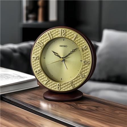 นาฬิกาตั้งโต๊ะ SEIKO CLOCKS QXE066B 4.3X4.7 นิ้ว สีทอง_4