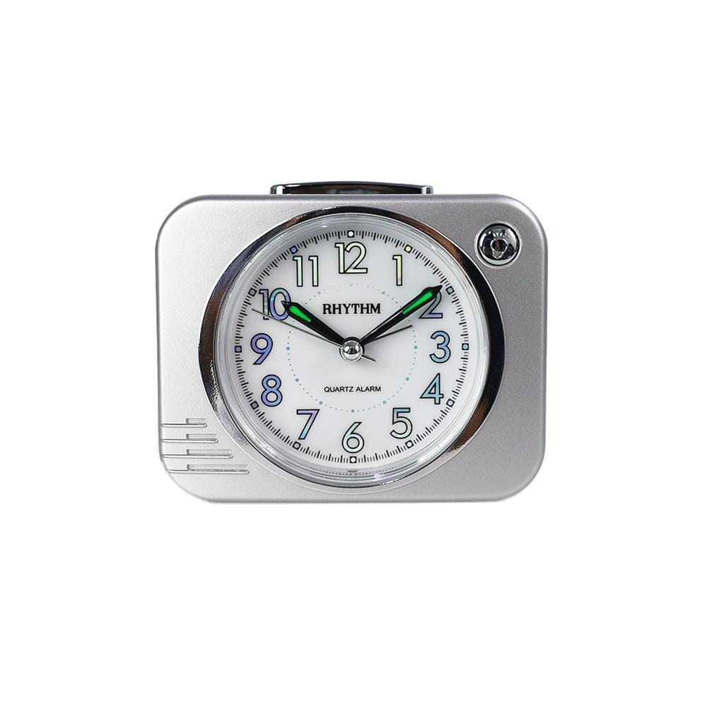 นาฬิกาปลุก RHYTHM CRA827NR66 4.2X3.7 นิ้ว สีเงิน