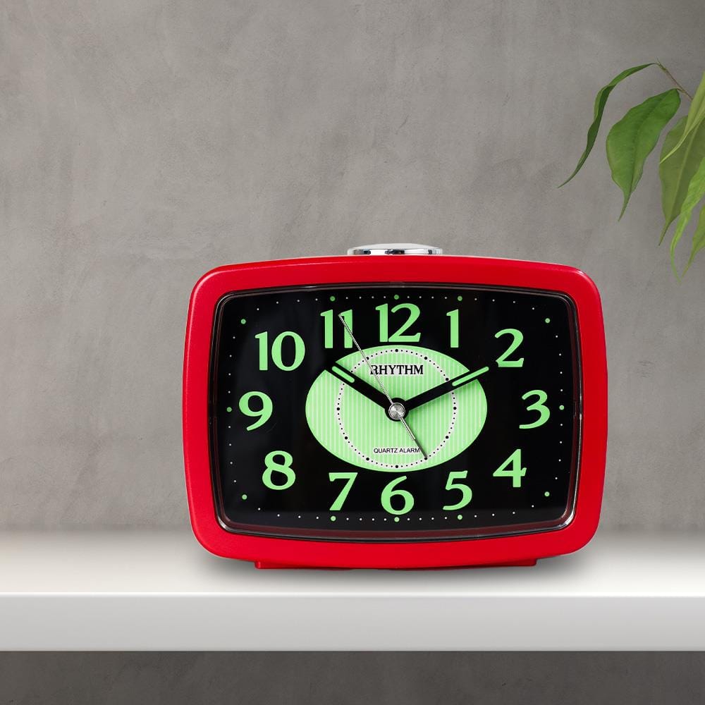 นาฬิกาปลุก RHYTHM CRA630NR01 4.9X4 นิ้ว สีแดง