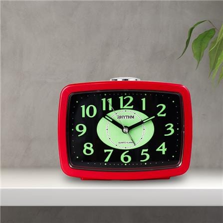 นาฬิกาปลุก RHYTHM CRA630NR01 4.9X4 นิ้ว สีแดง_5