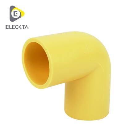 ข้องอ 90 องศา ร้อยสาย ELECKTA 3/8 นิ้ว สีเหลือง (แพ็ก 4 ชิ้น)_0