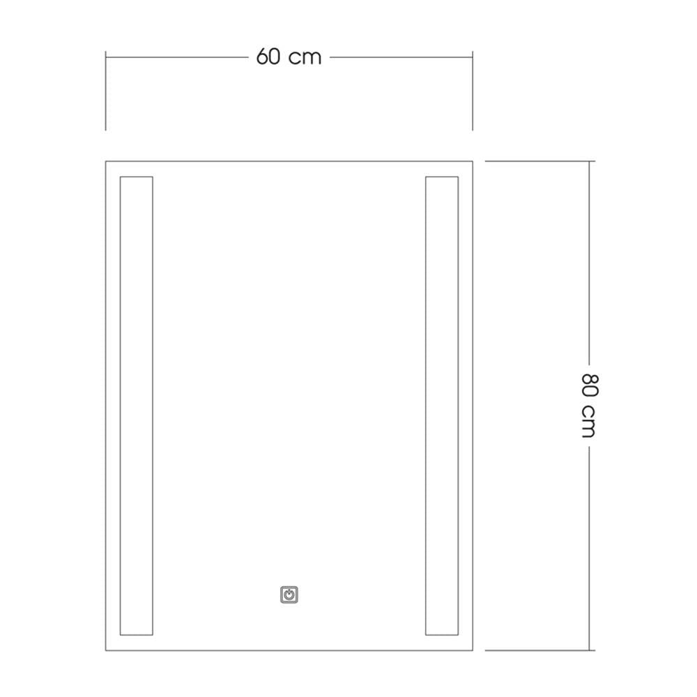 กระจกเงาตกแต่ง LED WSP MLD-2 60x80 ซม. สีเงิน