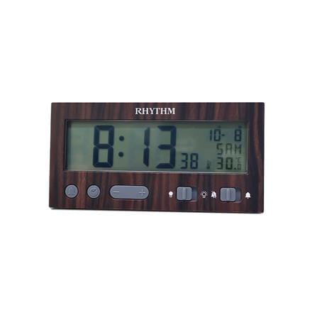 นาฬิกาปลุกดิจิทัล RHYTHM LCT108NR06 5.1X2.5 นิ้ว สีน้ำตาล_0