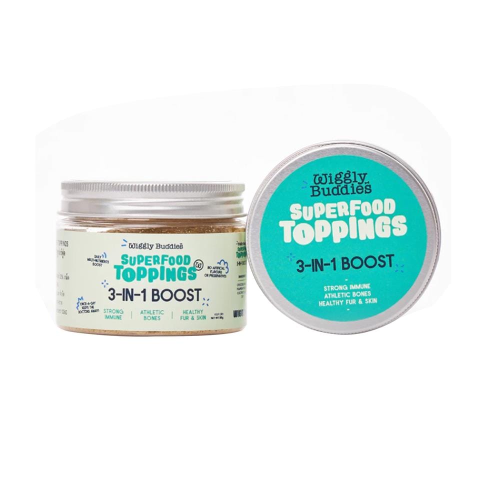 ผงโรยอาหารสัตว์เลี้ยง WIGGLY BUDDIES TOPPING 3-IN-1 BOOST 60 ก.