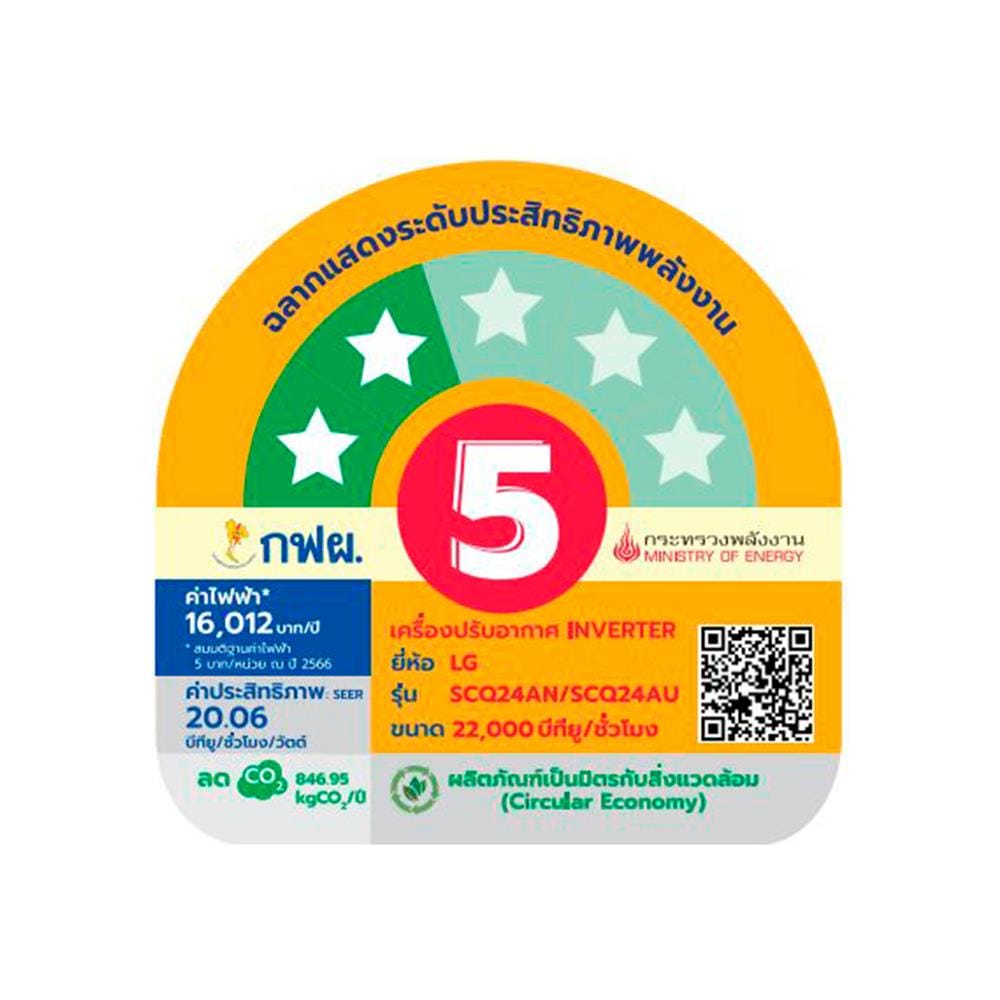 แอร์ผนัง LG SCQ24A.S11 22000 บีทียู อินเวอร์เตอร์