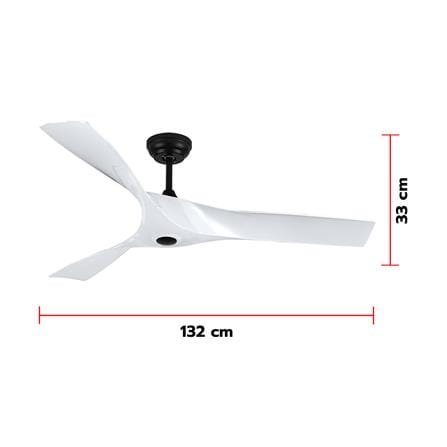 พัดลมไม่มีโคมไฟ CARINI DENO-48 WH 52 นิ้ว สีดำ/ขาว_4