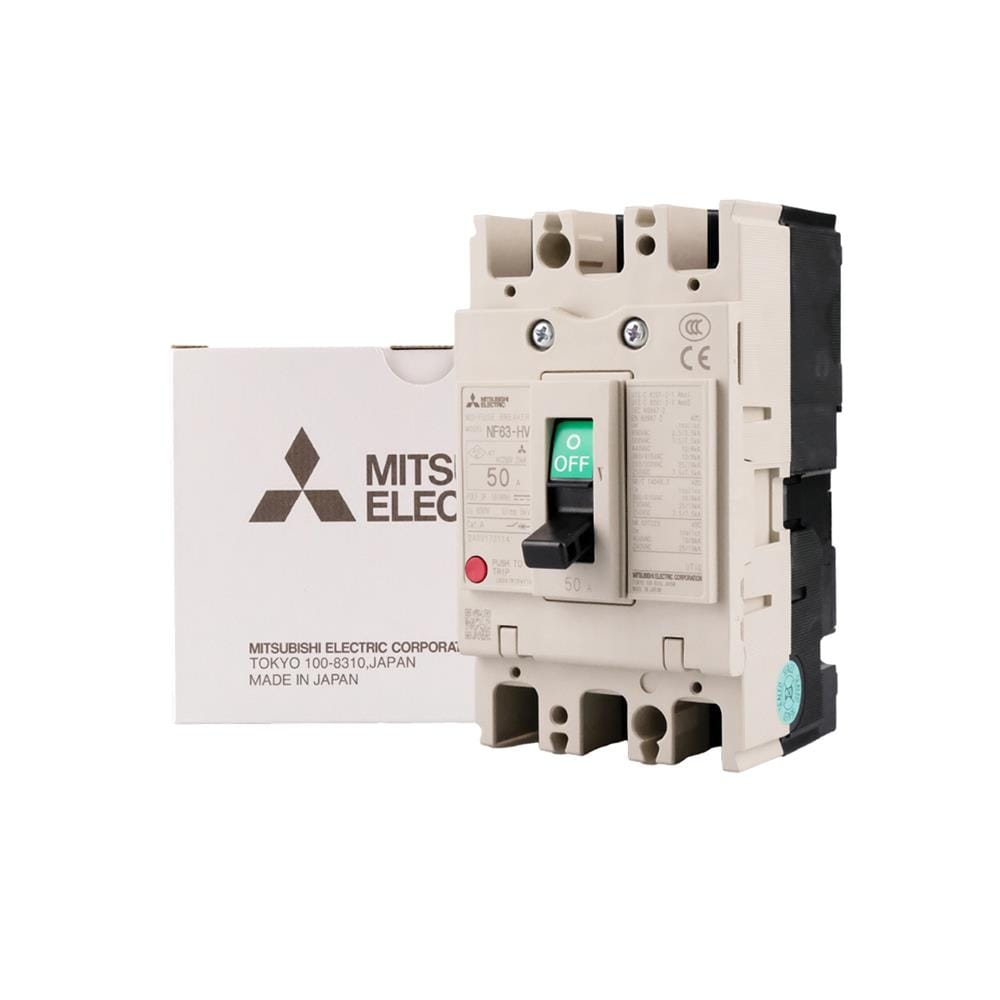เซอร์กิตเบรกเกอร์ 3 โพล 3 เฟส MITSUBISHI NF63HV 50 แอมป์ 10 KA 380 โวลต์